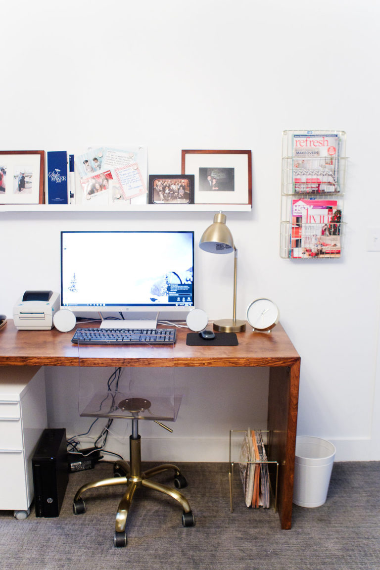 DIY Built-in Wood Waterfall Edge Desk - Stagg Design